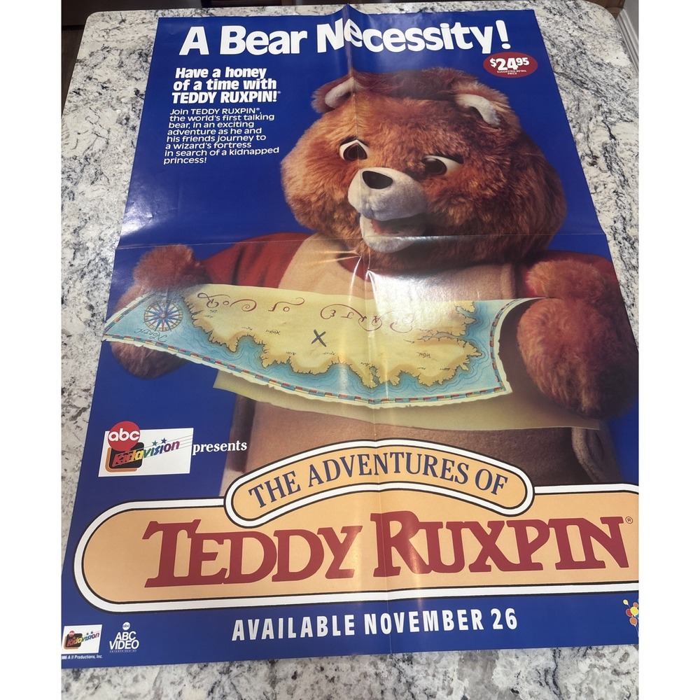 Vintage The Adventures Of Teddy Ruxpin ABC Video Video Store Poster Toy Store